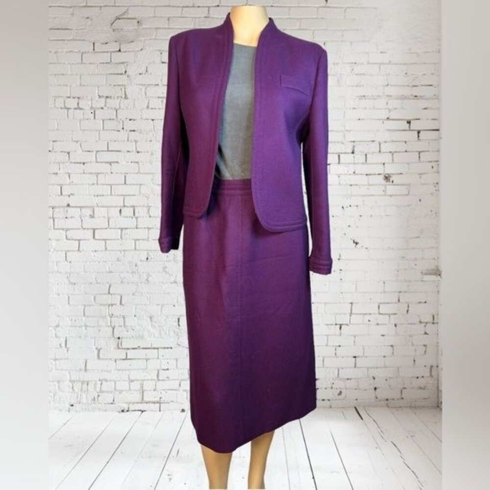 Louis Féraud Paris Purple Skirt Suit